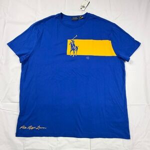 Polo Ralph Lauren Mens XXL Classic Fit Big Pony Graphic T-Shirt Royal Blue New